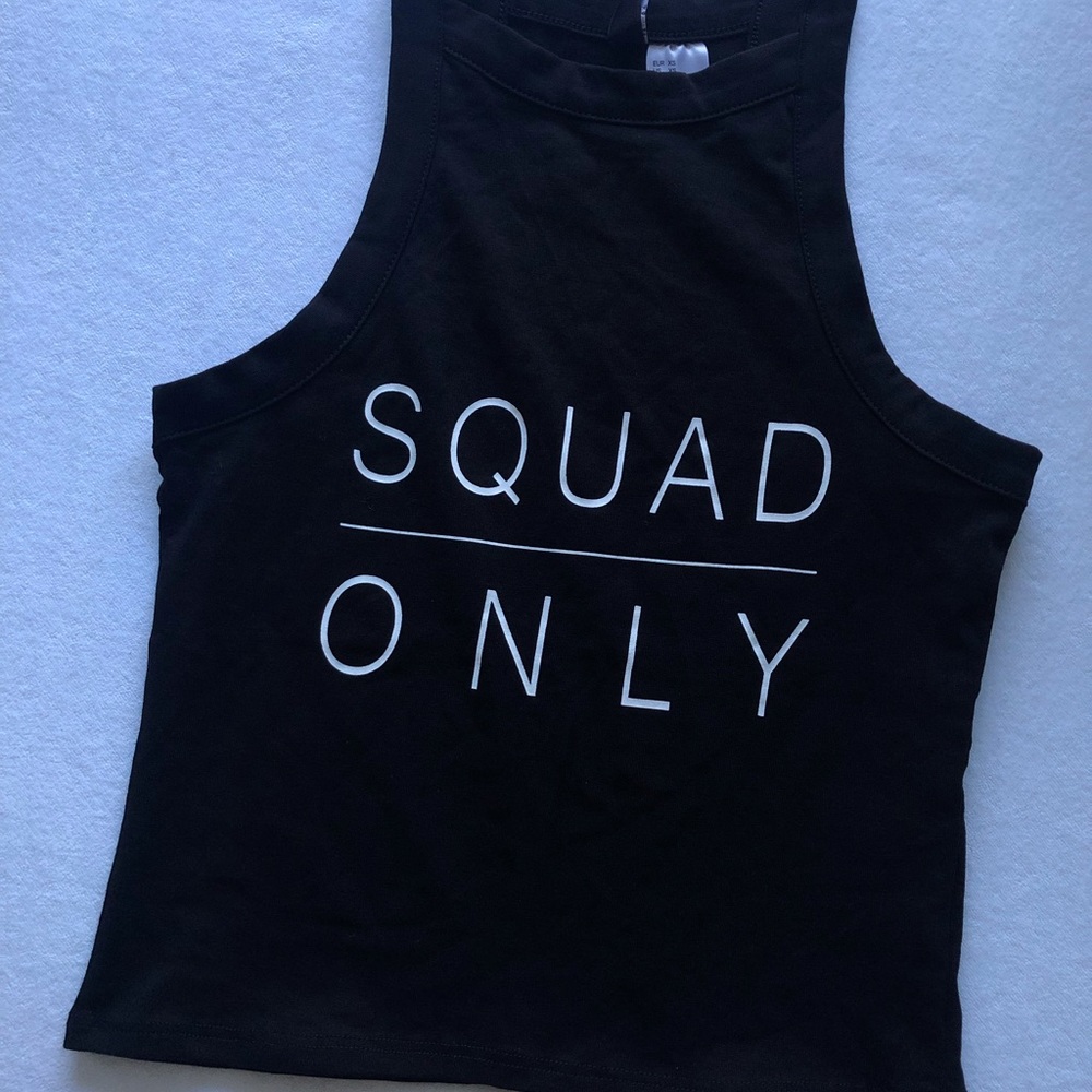 🖤 Black H&M Squad Only Crop Tank Top 🖤 - Picture 6 of 8